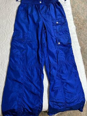 Blue Women's Track Cargo Joggers